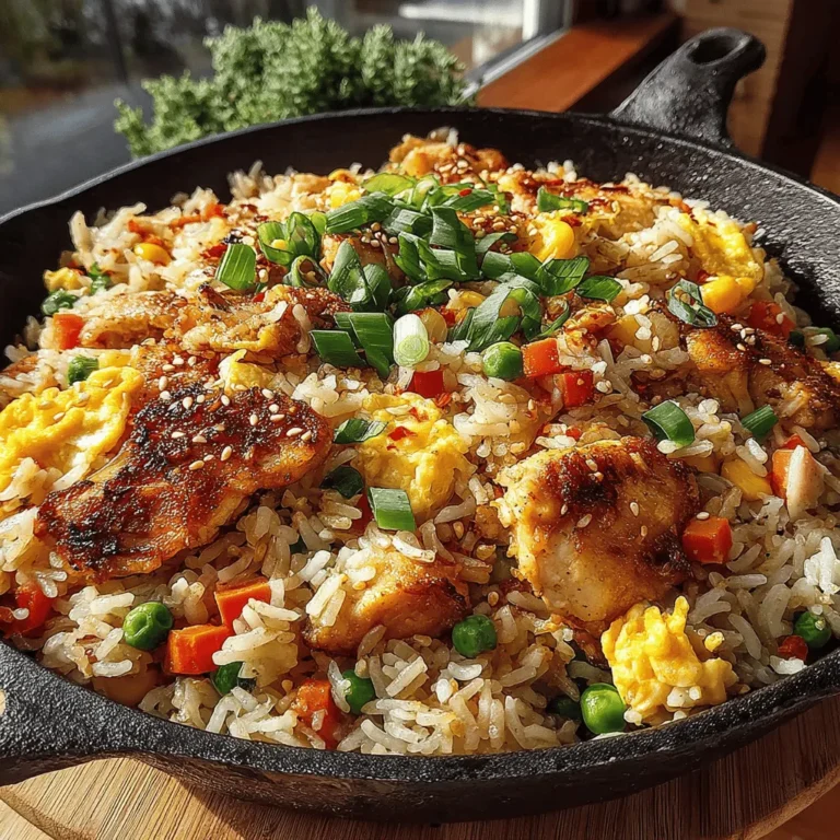 Fried rice is a cherished dish that has won hearts around the globe, celebrated for its adaptability and the creative way it can turn leftover ingredients into a satisfying meal. This Savory Chicken and Vegetable Fried Rice recipe exemplifies this culinary magic, featuring succulent chicken, vibrant vegetables, and aromatic jasmine rice. Not only does this dish promise a delightful explosion of flavors, but it also emphasizes nutritional balance, making it a fantastic addition to any family dinner. In this article, we’ll delve into the origins of fried rice, the vital techniques for achieving the perfect dish, and the essential steps to crafting this savory meal at home.