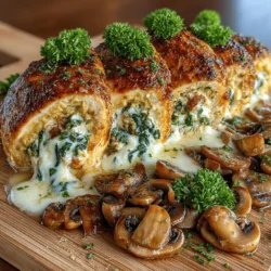 If you’re searching for a dish that marries comfort with elegance, look no further than Creamy Spinach and Mushroom Stuffed Chicken. This recipe showcases the perfect harmony of succulent chicken breasts stuffed with a rich and creamy filling made from fresh spinach and earthy mushrooms. The combination offers a delightful contrast in textures—the tender chicken encasing a velvety mixture that bursts with flavor. Whether you’re planning an intimate family dinner or hosting a larger gathering, this dish will undoubtedly impress your guests while also satisfying the palate.