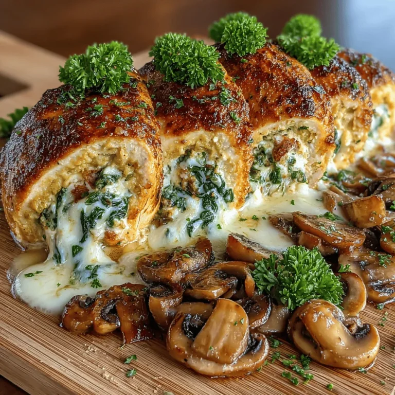 If you’re searching for a dish that marries comfort with elegance, look no further than Creamy Spinach and Mushroom Stuffed Chicken. This recipe showcases the perfect harmony of succulent chicken breasts stuffed with a rich and creamy filling made from fresh spinach and earthy mushrooms. The combination offers a delightful contrast in textures—the tender chicken encasing a velvety mixture that bursts with flavor. Whether you’re planning an intimate family dinner or hosting a larger gathering, this dish will undoubtedly impress your guests while also satisfying the palate.