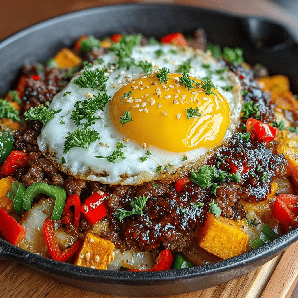 The Hearty Savory Beef and Sweet Potato Hash is a comforting and satisfying dish that beautifully brings together the rich, savory flavors of ground beef and the natural sweetness of sweet potatoes. This dish is not only a feast for the palate but also a celebration of wholesome ingredients, making it a perfect choice for anyone looking to enjoy a nutritious meal without compromising on taste.