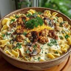 Turkey and mushrooms are a match made in culinary heaven. The lean, mild flavor of ground turkey serves as a wonderful canvas for the rich, umami notes of mushrooms. Together, they create a satisfying dish that’s both nutritious and filling. Turkey is an excellent source of protein, making it a healthier alternative to the traditional beef typically used in stroganoff. Meanwhile, mushrooms add depth and texture, enhancing the overall flavor profile of the dish.