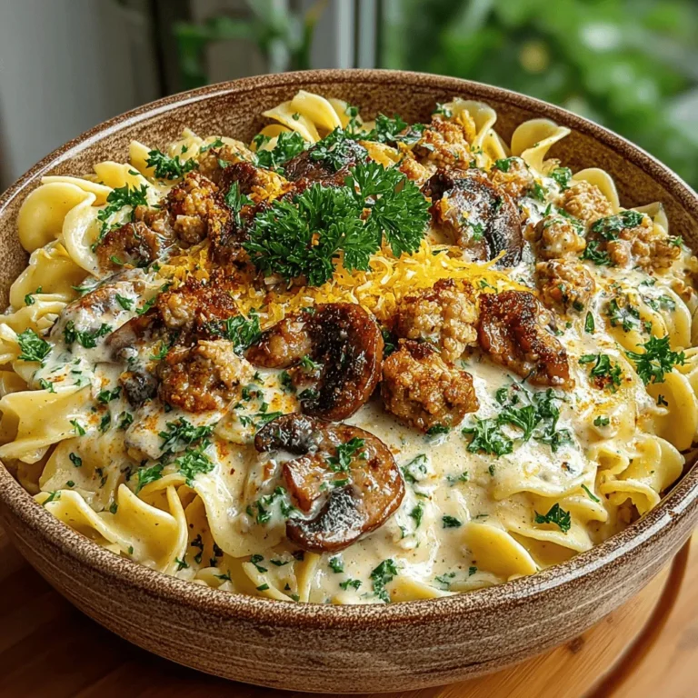 Turkey and mushrooms are a match made in culinary heaven. The lean, mild flavor of ground turkey serves as a wonderful canvas for the rich, umami notes of mushrooms. Together, they create a satisfying dish that’s both nutritious and filling. Turkey is an excellent source of protein, making it a healthier alternative to the traditional beef typically used in stroganoff. Meanwhile, mushrooms add depth and texture, enhancing the overall flavor profile of the dish.