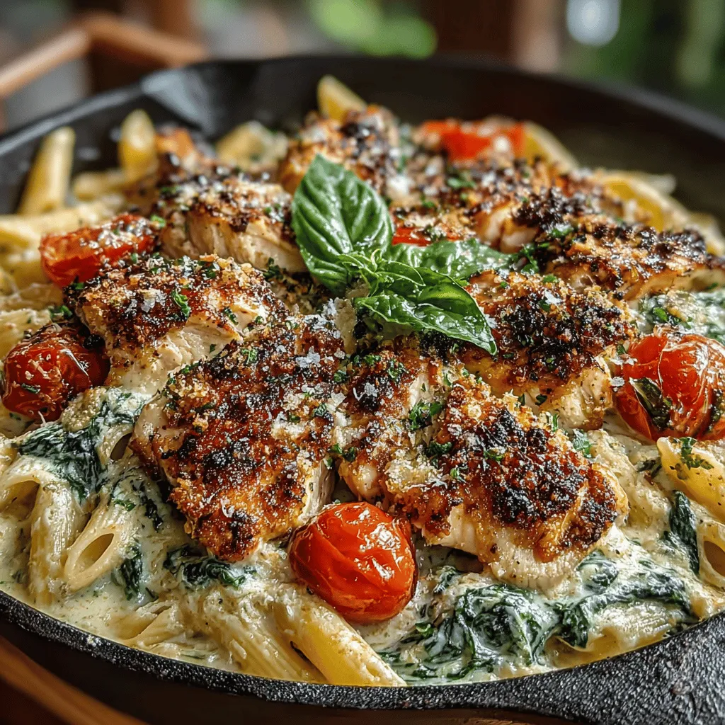 When it comes to weeknight dinners or special gatherings, the Creamy Chicken and Spinach Pasta Skillet emerges as a standout choice that is both easy to prepare and incredibly satisfying. This dish combines tender chicken, fresh spinach, and a luscious creamy sauce, creating a harmonious blend of flavors and textures that appeals to a wide array of palates. The creamy texture of the sauce, paired with the vibrant colors of the ingredients, not only makes for an enticing meal but also adds a touch of comfort to your dinner table.