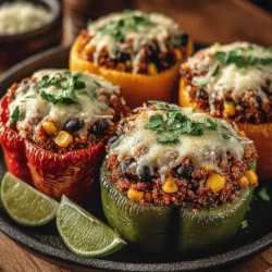 If you're searching for a vibrant and nutritious dish that tantalizes the taste buds while offering a wealth of health benefits, look no further than Colorful Quinoa & Black Bean Stuffed Peppers. This dish combines the earthy flavors of black beans and the nutty texture of quinoa, all nestled inside sweet, juicy bell peppers. Not only does it create an eye-catching presentation, but it also serves as a wholesome meal that caters to a variety of dietary preferences, including vegan, vegetarian, and gluten-free diets.