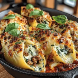 Cheesy Spinach and Turkey Stuffed Shells Recipe