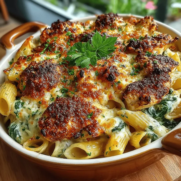 When it comes to hearty, comforting meals that can bring the family together, few dishes rival the Creamy Spinach and Chicken Pasta Bake. This dish combines the richness of a creamy sauce, the juiciness of tender chicken, and the nutritious qualities of fresh spinach, all enveloped in perfectly cooked pasta. Ideal for family dinners, this pasta bake not only satisfies the palate but also nurtures the soul, making it a beloved choice for both busy weeknights and special occasions.
